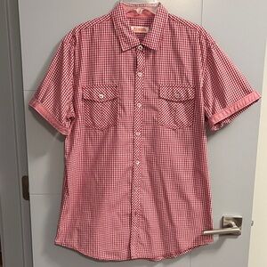 Michael Brandon Red Gingham Casual Shirt